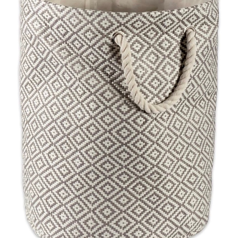 Taupe Diamond Pattern Storage Basket